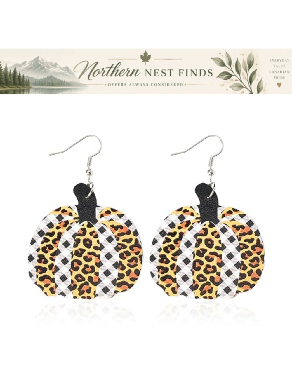 Halloween Pumpkin Drop Earrings PU Faux Leather Dangle